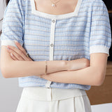 Fashionable Shiny Yarn Knit Top