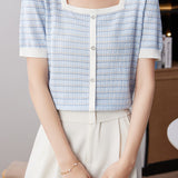 Fashionable Shiny Yarn Knit Top