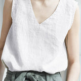 Simple Linen Sleeveless Tank Top