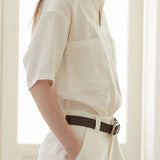 Solid Color Linen T-Shirt