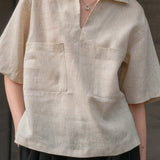 Solid Color Linen T-Shirt