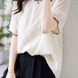 Casual Textured Short Sleeve Shirt