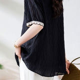 Casual Textured Short Sleeve Shirt