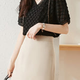 Elegant V-Neck Chiffon Short Sleeve