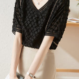 Elegant V-Neck Chiffon Short Sleeve