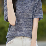 Vintage fine-spun round-neck knit T-shirt