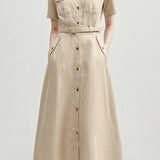 Commuter Cotton-Linen Dress