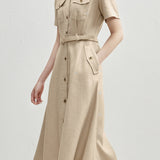 Commuter Cotton-Linen Dress