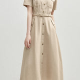 Commuter Cotton-Linen Dress