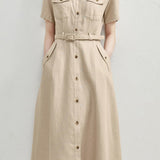 Commuter Cotton-Linen Dress