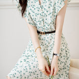 Elegant Ruffled Floral Dress