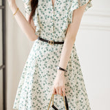 Elegant Ruffled Floral Dress