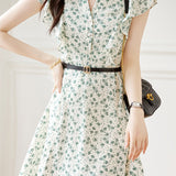 Elegant Ruffled Floral Dress