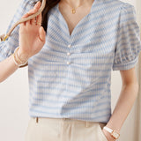 Elegant Blue Checkered Shirt