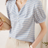 Elegant Blue Checkered Shirt