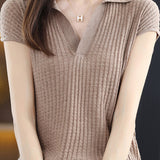 Solid Color Simple Short Sleeve Top