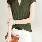 Solid Color Simple Short Sleeve Top