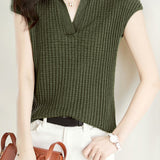 Solid Color Simple Short Sleeve Top