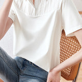 Casual textured patchwork top