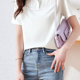 Casual textured patchwork top