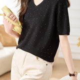 Lightweight Ice Silk Knit Short-Sleeve T-Shirt