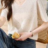 Lightweight Ice Silk Knit Short-Sleeve T-Shirt