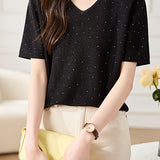 Lightweight Ice Silk Knit Short-Sleeve T-Shirt