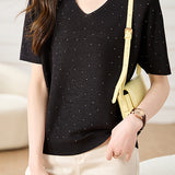 Lightweight Ice Silk Knit Short-Sleeve T-Shirt