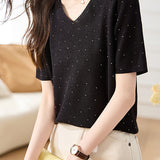 Lightweight Ice Silk Knit Short-Sleeve T-Shirt