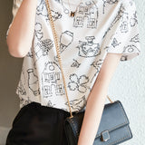 Printed Round-Neck Short-Sleeve T-Shirt