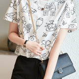 Printed Round-Neck Short-Sleeve T-Shirt