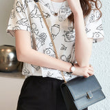 Printed Round-Neck Short-Sleeve T-Shirt