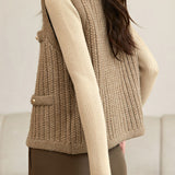 Cable-knit casual waistcoat