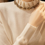 Elegant Ruffle Collar Knit Sweater