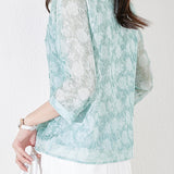 Jacquard chiffon shirt