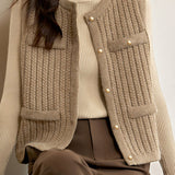 Cable-knit casual waistcoat