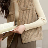 Cable-knit casual waistcoat