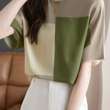 Stylish Color - blocked T - shirt