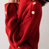 Half turtleneck knitted sweater