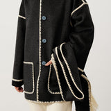 Elegant Woolen Coat with Bonus Scarf