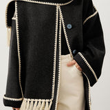 Elegant Woolen Coat with Bonus Scarf