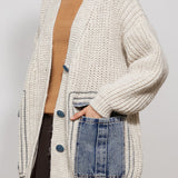 Loose Fit Lazy Style Patch Pocket Cardigan