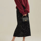 Light Luxury Heavy-duty Sequined Straight Tube Skirt