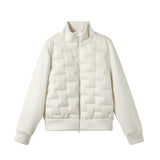 Loose Fit Casual Down Jacket with Fleece Patchwork