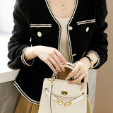 V-Neck Flap Decor Knit Cardigan - 2 Colors Available