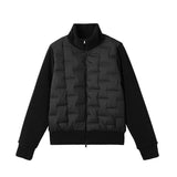 Loose Fit Casual Down Jacket with Fleece Patchwork