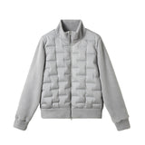 Loose Fit Casual Down Jacket with Fleece Patchwork