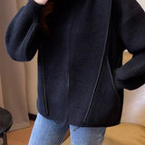 Casual Faux Double-Faced Wool Knit Jacket