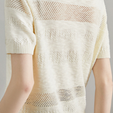 Jacquard Hollow-Out Knit Sweater