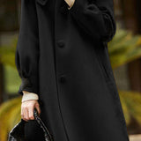 Peter Pan Collar Double-Layer Wool Coat